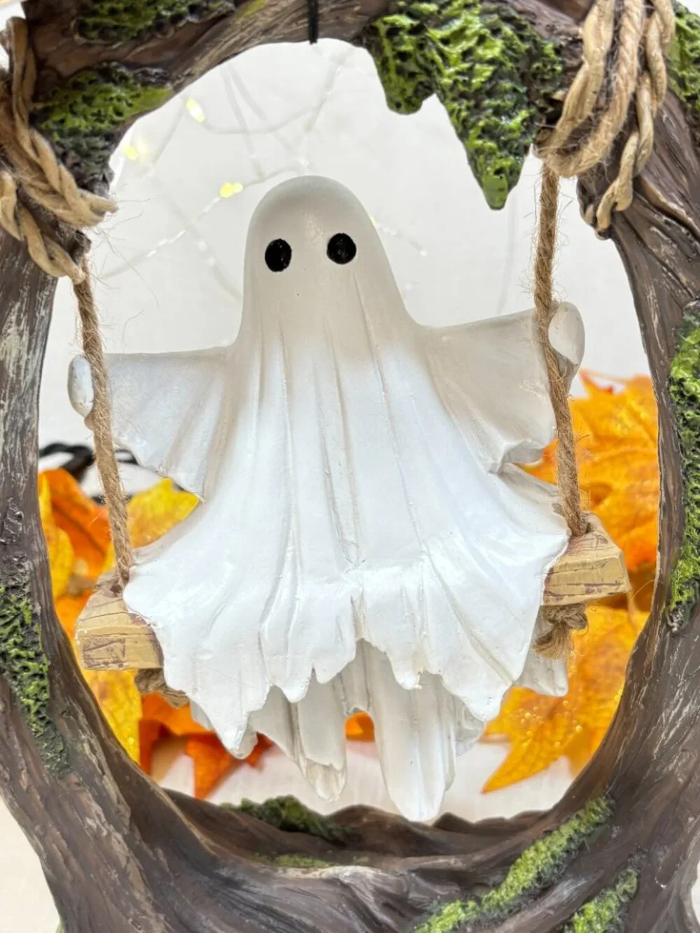 Sweet Street Figurine Halloween Ghost On Tree Swing  Figure Tabletop NEW